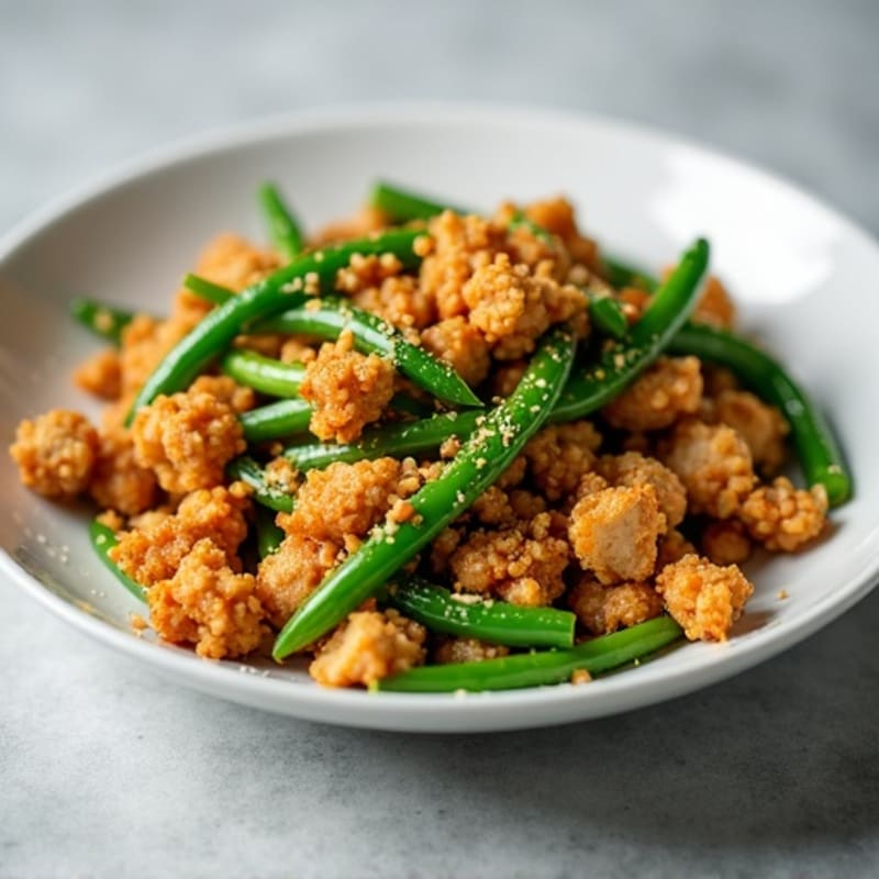 Crispy Ground Chicken and Green Bean Stir-Fry