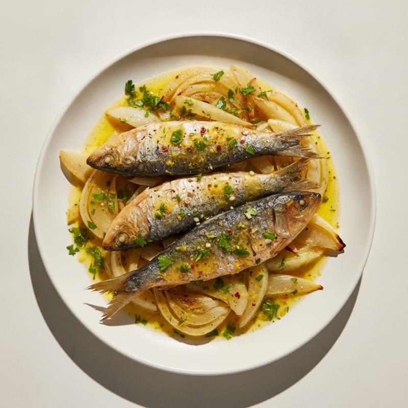 Lemon-Herb Roasted Sardines with Fennel