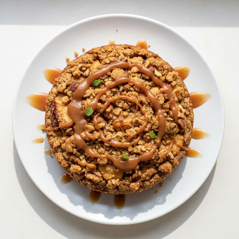 Golden Caramelized Apple Crumble Cake