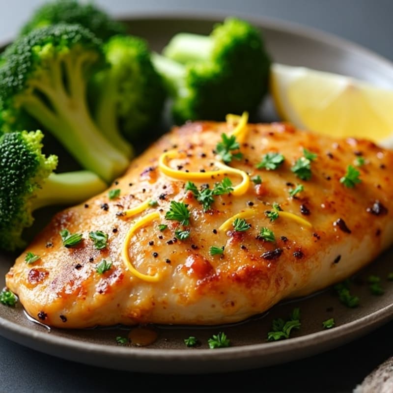 Garlic-Lemon Skillet Chicken with Crispy Broccoli