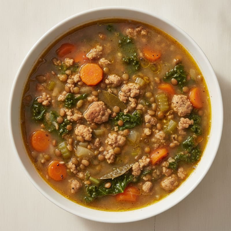Hearty Lentil Soup with Garden Vegetables