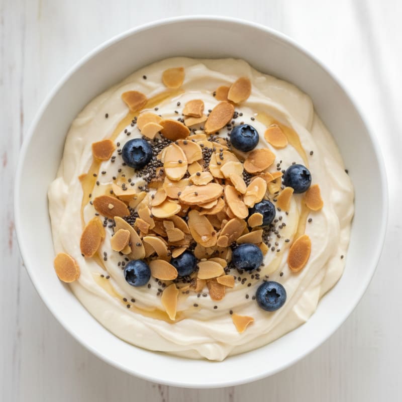 Silky Greek Yogurt Protein Pudding with Almonds