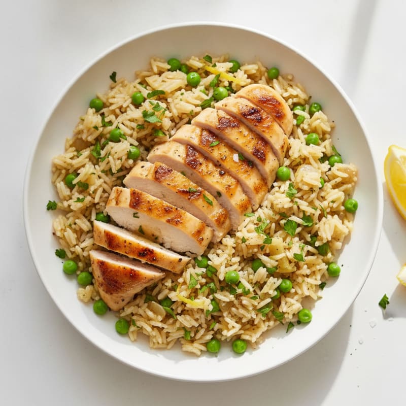 Lemon Herb Rice Pilaf with Pan-Seared Chicken