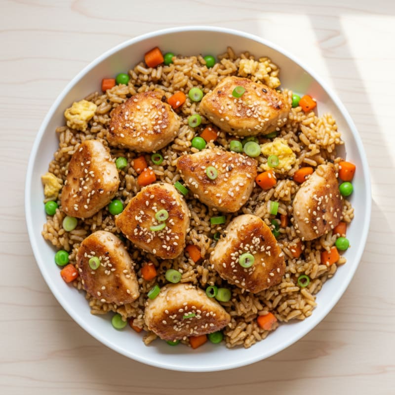 Crispy Sesame Chicken Fried Rice
