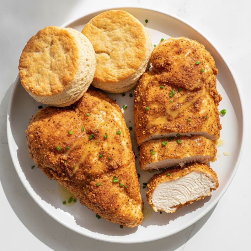Buttermilk Fried Chicken with Fluffy Biscuits