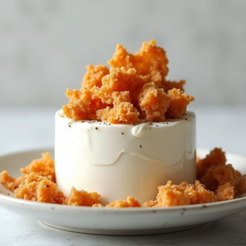 Creamy Greek Yogurt Protein Mousse with Chopped Chicken Crisps