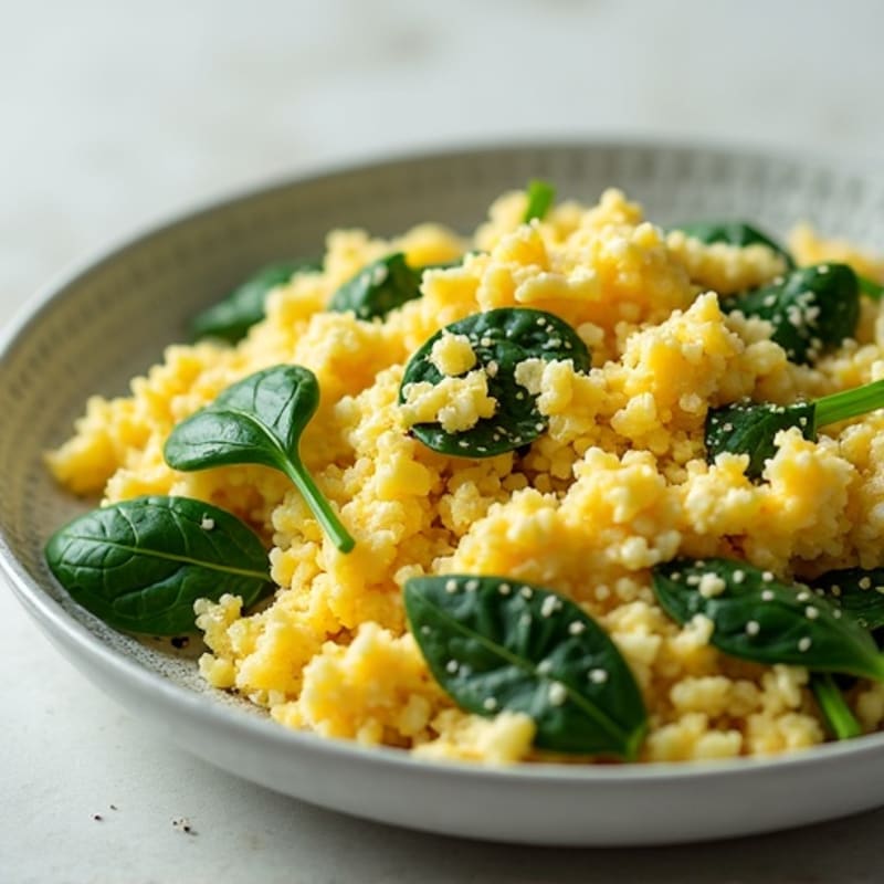 Fluffy Fresh Spinach and Egg Scramble