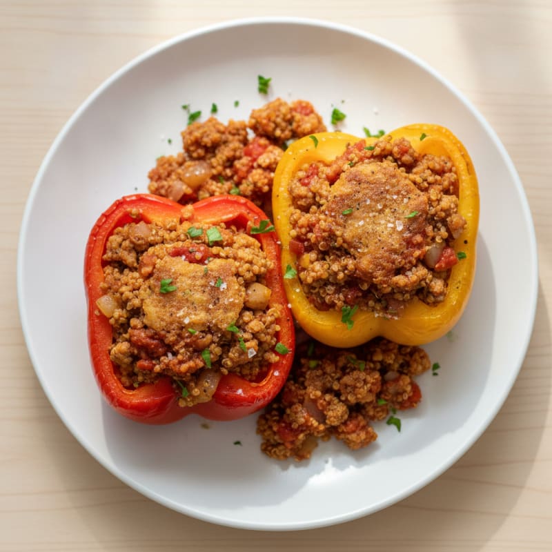 Turkey and Quinoa Stuffed Bell Peppers