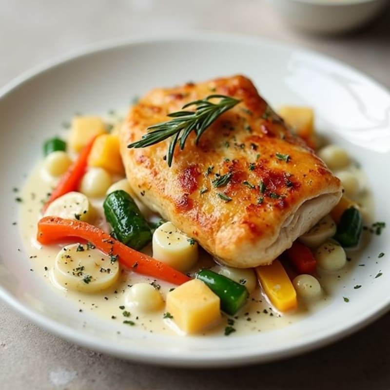 Creamy Herb-Roasted Chicken and Vegetable Casserole