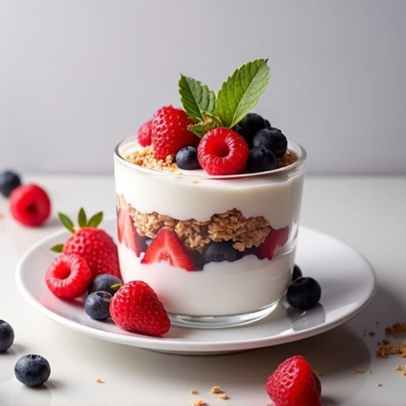 Greek Yogurt Protein Parfait with Mixed Berries