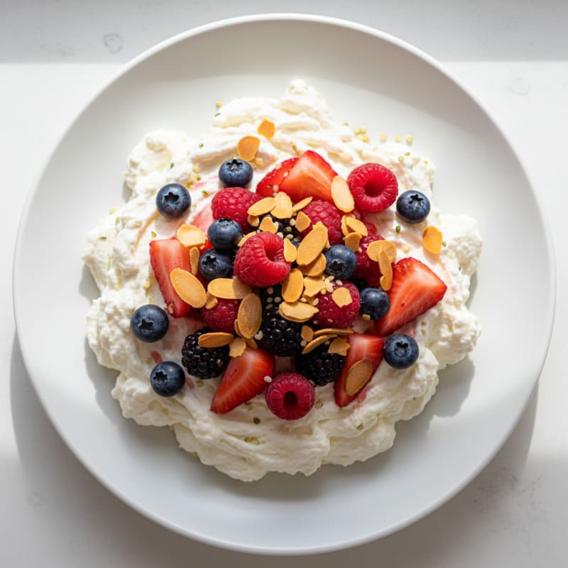 Greek Yogurt Protein Mousse with Mixed Berries