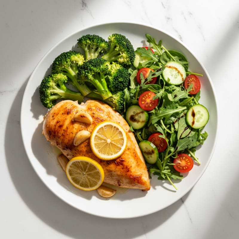 Oven-Baked Lemon Chicken with Steamed Broccoli