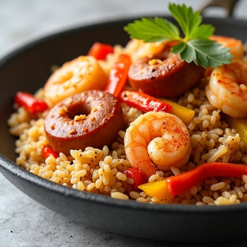 One-Pan Spicy Chicken Sausage Shrimp Rice