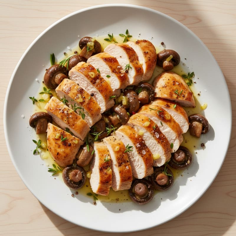 Garlic Butter Roasted Mushrooms with Herbs