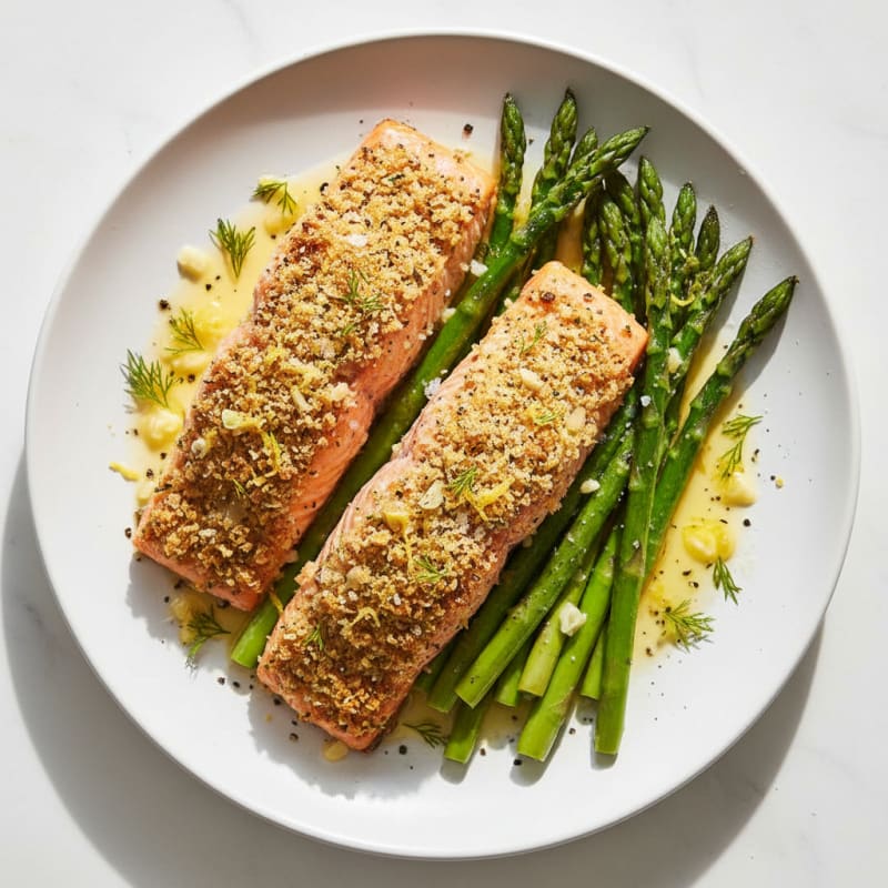Lemon Herb Baked Salmon with Asparagus