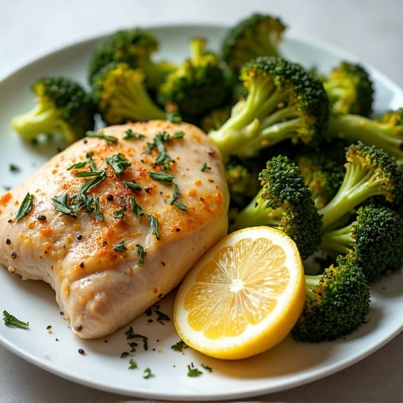 Sheet Pan Lemon Herb Roasted Chicken and Crispy Broccoli