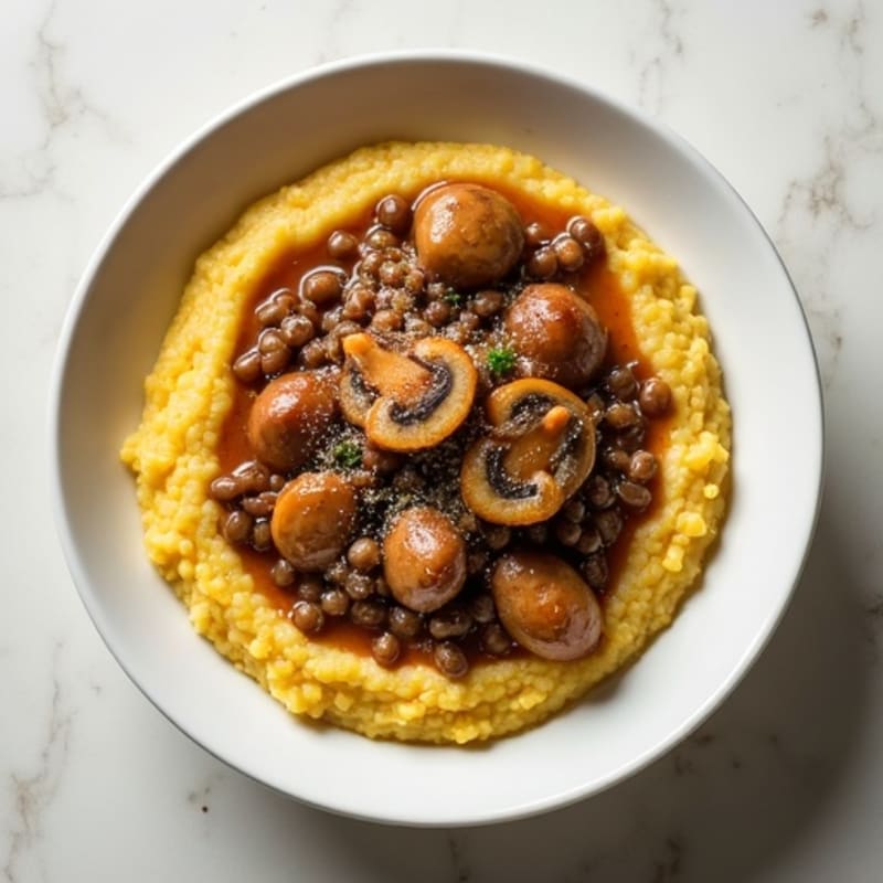 Hearty Mushroom Ragu with Creamy Polenta