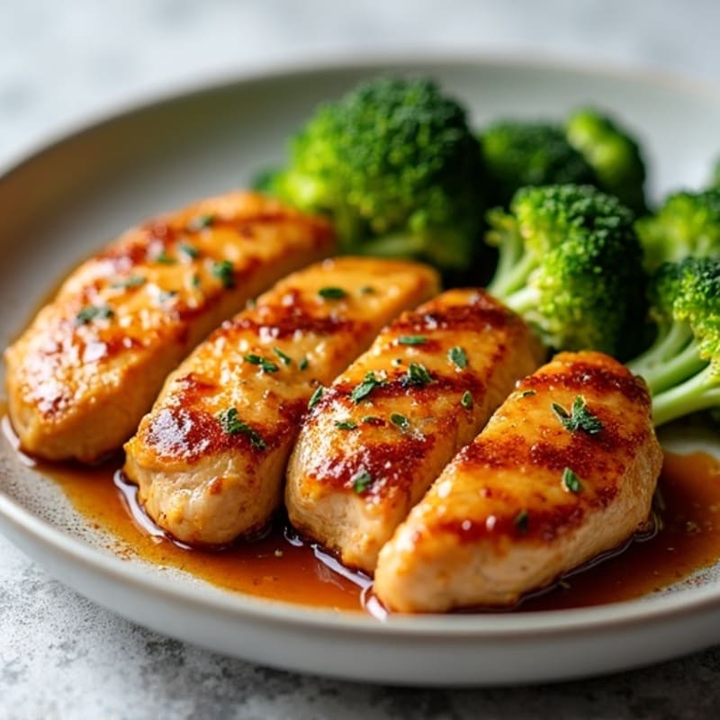 Healthy Sticky Orange Chicken with Roasted Broccoli