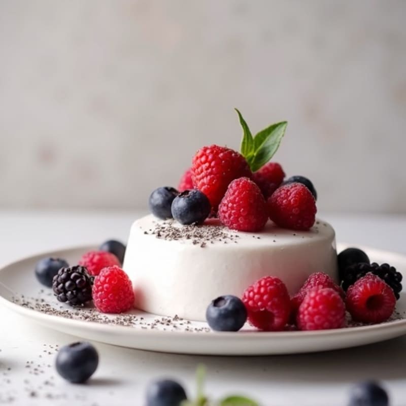 Greek Yogurt Protein Mousse with Mixed Berries