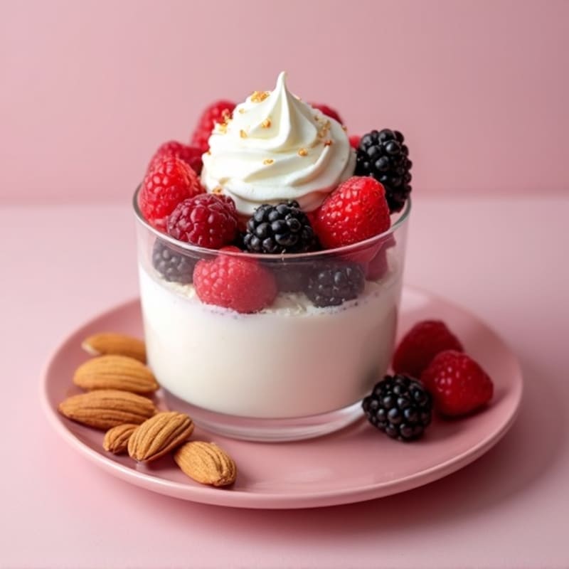 Greek Yogurt Protein Parfait with Mixed Berries and Almonds