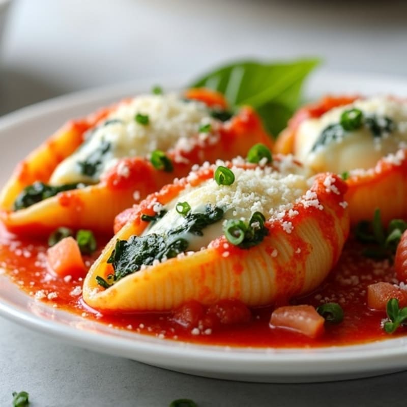 Baked Spinach Ricotta Stuffed Shells