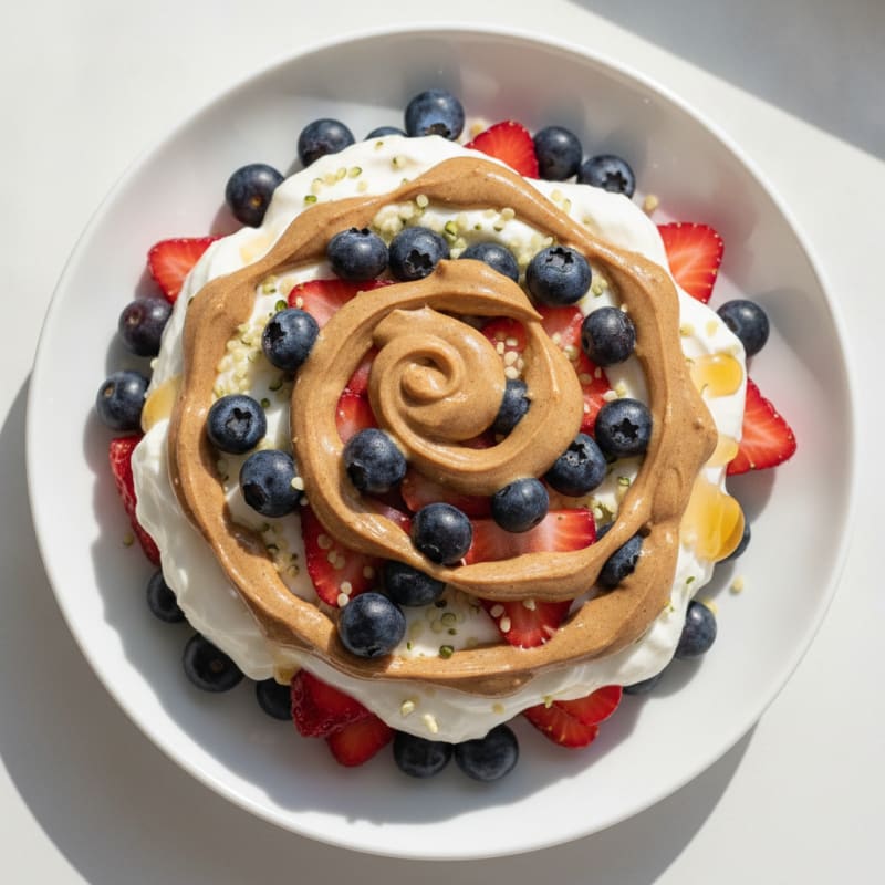Creamy Greek Yogurt Parfait with Mixed Berries and Almond Butter