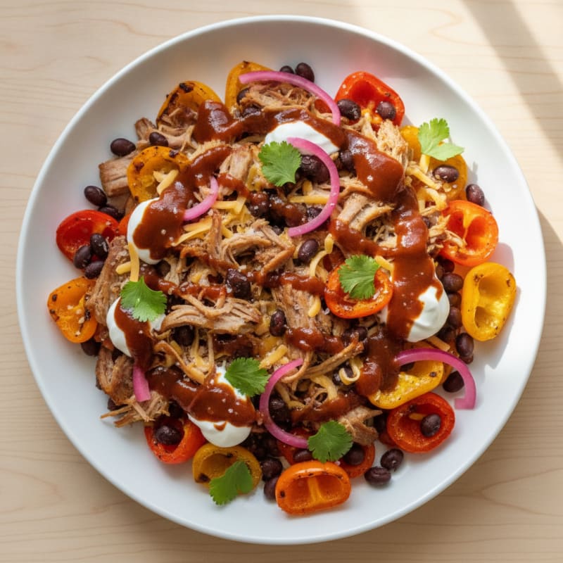 BBQ Pulled Pork Bell Pepper Nachos