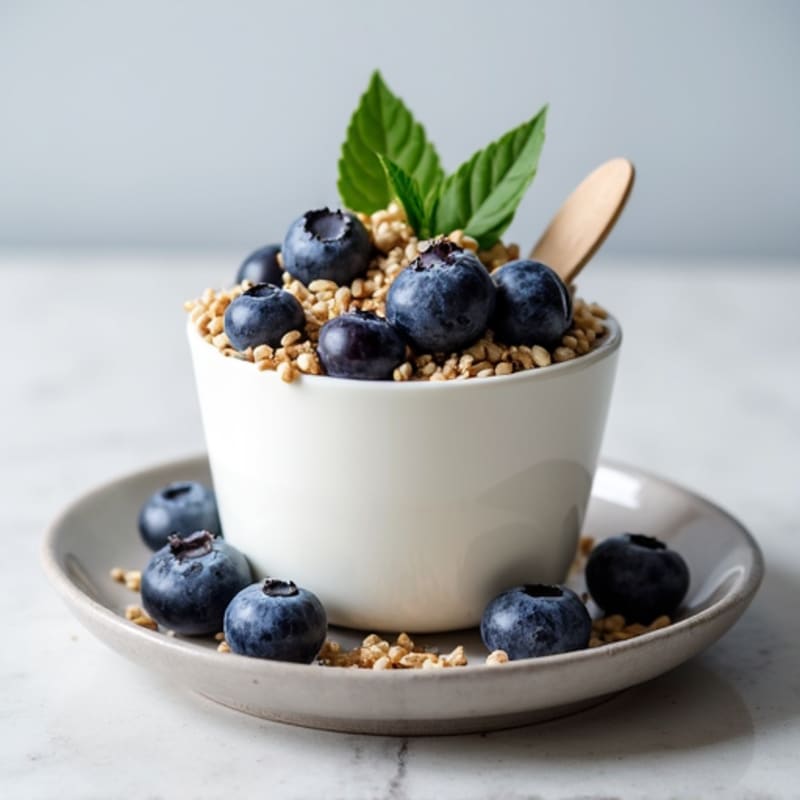 Greek Yogurt with Hemp Seeds and Blueberries