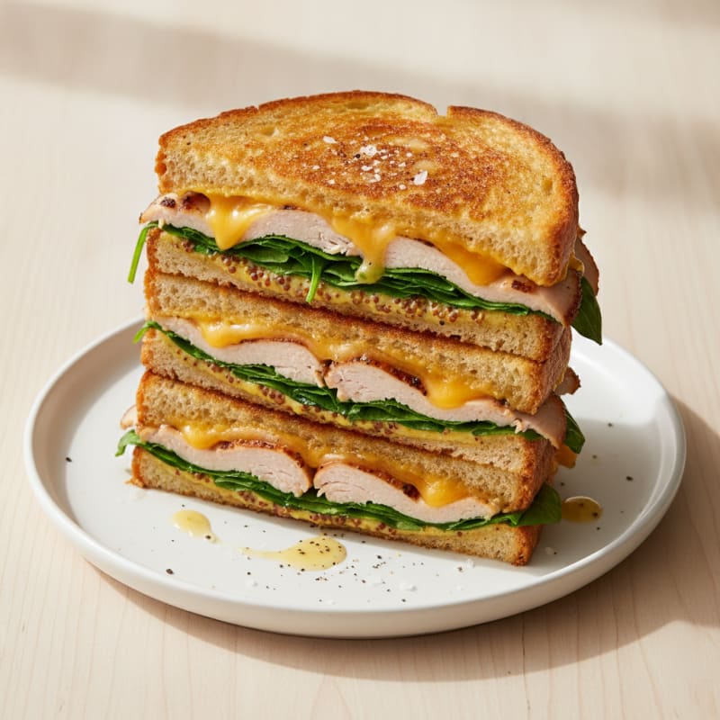 Gourmet Triple-Decker Grilled Cheese