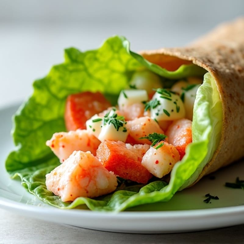 Fresh Lobster with Creamy Lemon-Herb Dressing and Crisp Lettuce Wraps
