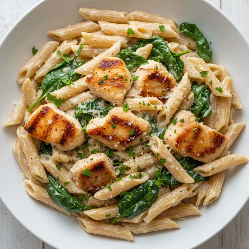 Garlic Parmesan Chicken Alfredo Pasta