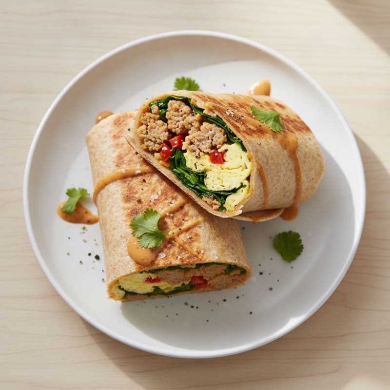 Hearty Sausage and Egg Breakfast Burrito