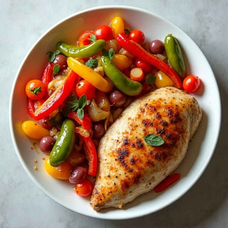 Zesty Sheet Pan Chicken with Peppers and Onions