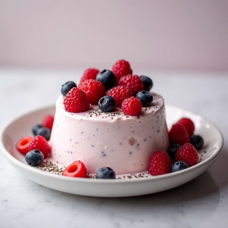 Greek Yogurt Protein Mousse with Mixed Berries