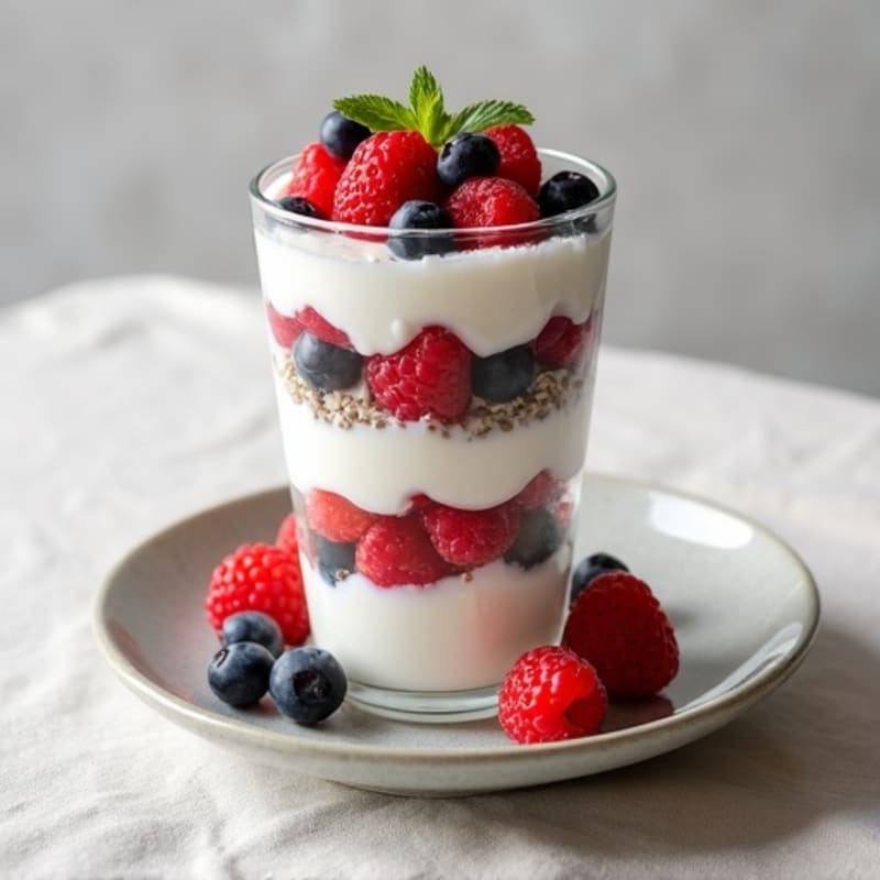 Greek Yogurt Protein Parfait with Mixed Berries