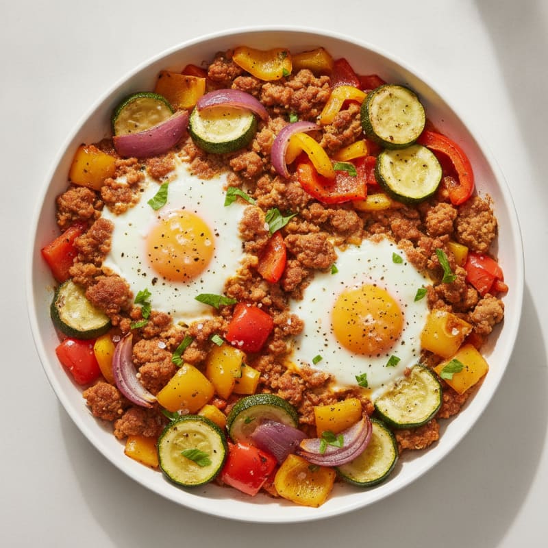 Baked Eggs with Roasted Vegetables