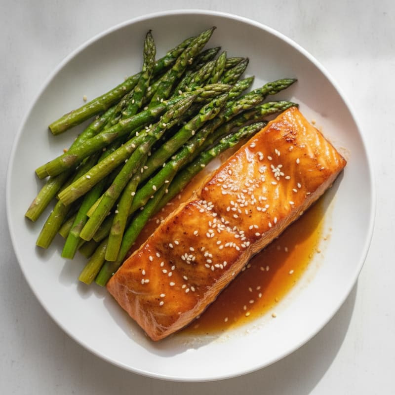 Teriyaki Glazed Salmon with Roasted Asparagus
