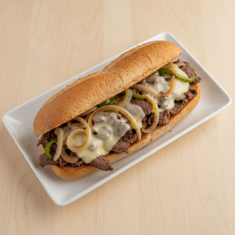 Philly Cheesesteak Sandwich with Caramelized Onions