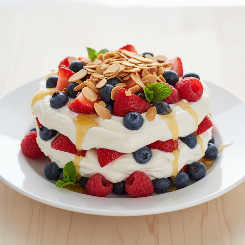 Greek Yogurt Protein Parfait with Mixed Berries