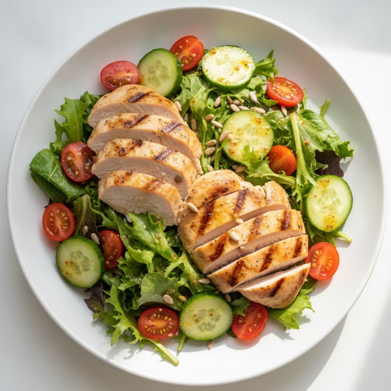 Grilled Turkey Breast Salad with Mixed Greens