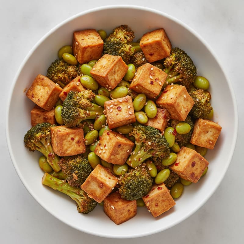 Ginger-Garlic Tofu and Broccoli Bowl