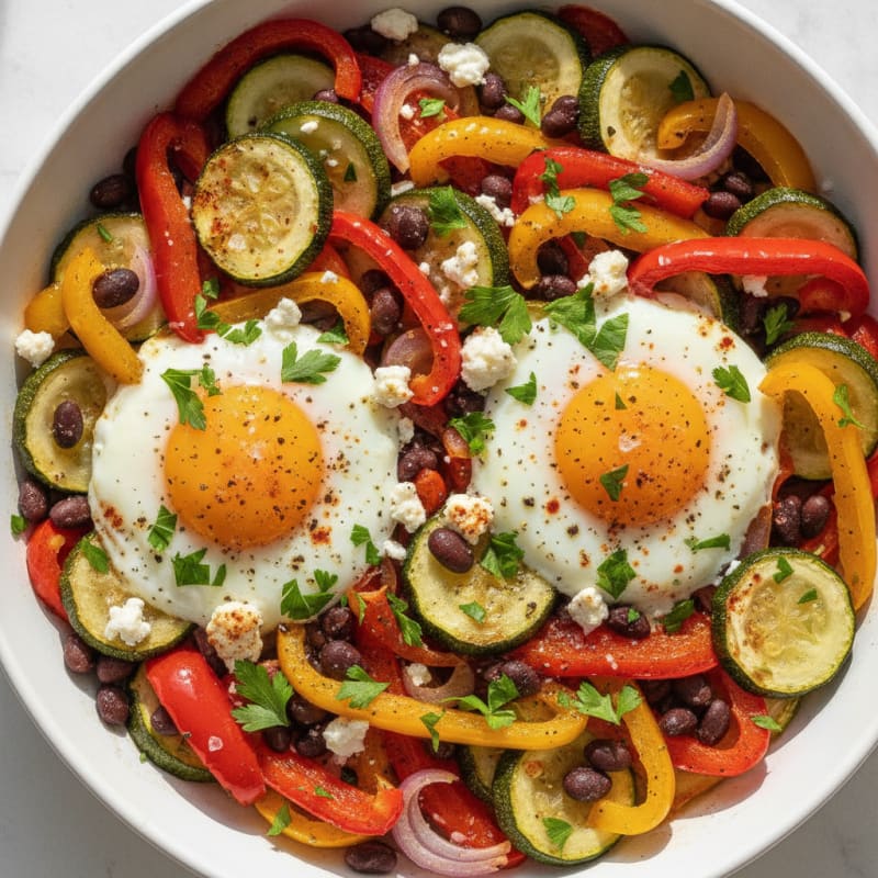 Baked Eggs with Roasted Vegetables