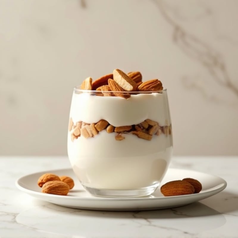 Vanilla Greek Yogurt Protein Parfait with Almonds