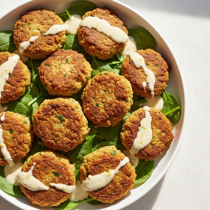 Crispy Falafel with Zesty Tahini Sauce