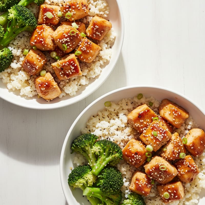 Crispy Honey-Garlic Chicken Bowls