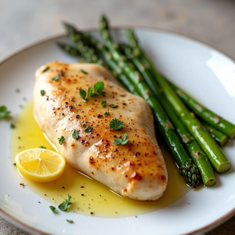 Lemon-Herb Roasted Chicken with Crispy Roasted Asparagus