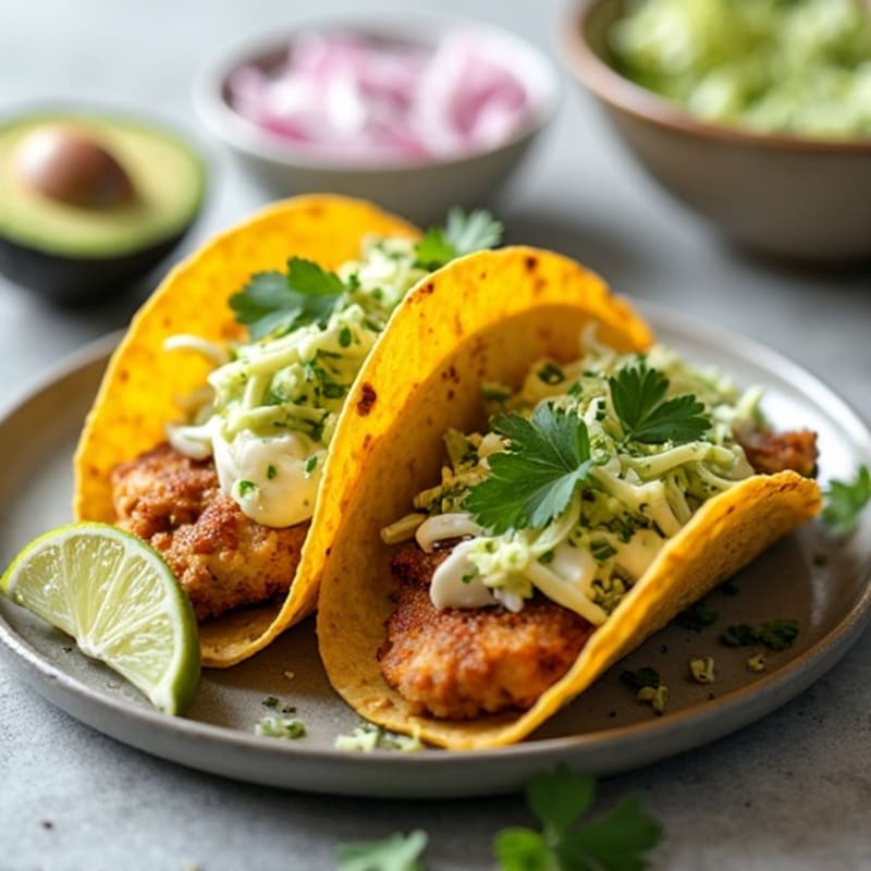 Crispy Chicken Tacos with Fresh Cabbage Slaw
