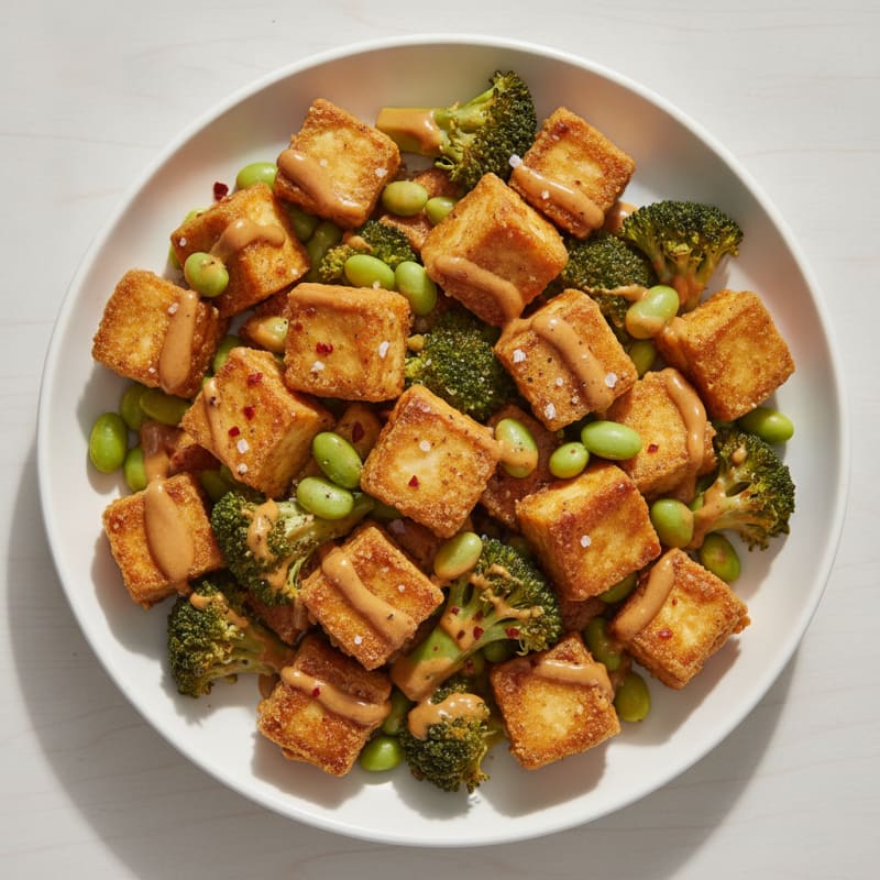 Pan-Seared Tofu with Peanut Sauce