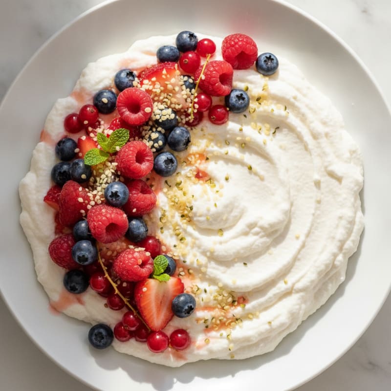 Silky Greek Yogurt Protein Mousse with Mixed Berries