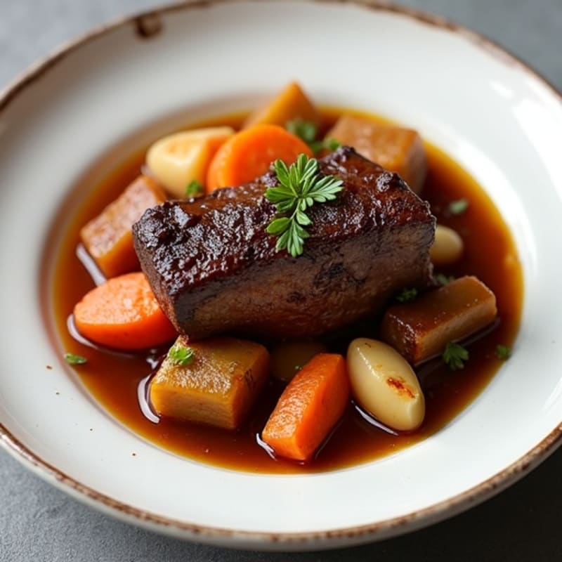 Tender Braised Oxtail with Hearty Root Vegetables